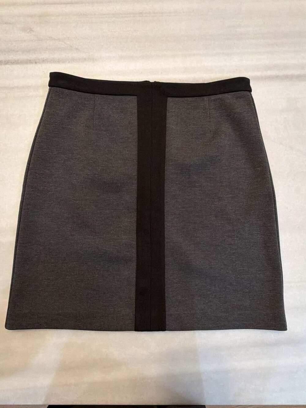 Laundry by Shelli Segal Skirt Size 8 Gray Black Pencil Contrast Trim